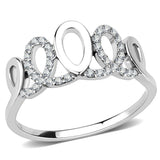 Alamode High polished (no plating) Stainless Steel Ring with AAA Grade CZ in Clear - Alamode - Flyclothing LLC