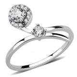 Alamode High polished (no plating) Stainless Steel Ring with AAA Grade CZ in Clear - Alamode - Flyclothing LLC