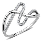 Alamode High polished (no plating) Stainless Steel Ring with AAA Grade CZ in Clear - Alamode - Flyclothing LLC