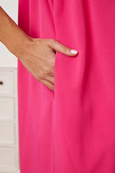 Full Size Ruffle Trim Tie Back Cami Jumpsuit with Pockets - Trendsi - Flyclothing LLC