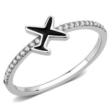 Alamode No Plating Stainless Steel Ring with Epoxy in Jet - Alamode - Flyclothing LLC