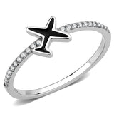 Alamode No Plating Stainless Steel Ring with Epoxy in Jet - Alamode - Flyclothing LLC