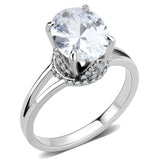 Alamode No Plating Stainless Steel Ring with AAA Grade CZ in Clear - Alamode - Flyclothing LLC