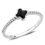 Alamode No Plating Stainless Steel Ring with Epoxy in Jet - Alamode - Flyclothing LLC