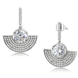 Alamode No Plating Stainless Steel Earrings with AAA Grade CZ in Clear - Alamode - Flyclothing LLC