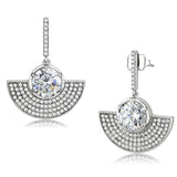 Alamode No Plating Stainless Steel Earrings with AAA Grade CZ in Clear - Alamode - Flyclothing LLC