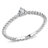 Alamode No Plating Stainless Steel Ring with AAA Grade CZ in Clear - Alamode - Flyclothing LLC