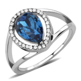 Alamode High polished (no plating) Stainless Steel Ring with Top Grade Crystal in Montana - Alamode - Flyclothing LLC