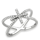 Alamode High polished (no plating) Stainless Steel Ring with AAA Grade CZ in Clear - Alamode - Flyclothing LLC