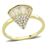 Alamode IP Gold(Ion Plating) Stainless Steel Ring with AAA Grade CZ in Clear - Alamode - Flyclothing LLC