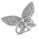 Alamode High polished (no plating) Stainless Steel Ring with AAA Grade CZ in Clear - Alamode - Flyclothing LLC