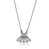 Alamode High polished (no plating) Stainless Steel Chain Pendant with AAA Grade CZ in Clear - Alamode - Flyclothing LLC