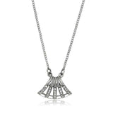 Alamode High polished (no plating) Stainless Steel Chain Pendant with AAA Grade CZ in Clear - Alamode - Flyclothing LLC