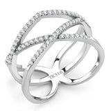 Alamode High polished (no plating) Stainless Steel Ring with AAA Grade CZ in Clear - Alamode - Flyclothing LLC
