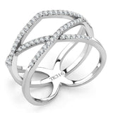 Alamode High polished (no plating) Stainless Steel Ring with AAA Grade CZ in Clear - Alamode - Flyclothing LLC