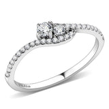 Alamode High polished (no plating) Stainless Steel Ring with AAA Grade CZ in Clear - Alamode - Flyclothing LLC