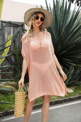 Openwork Side Slit Cover-Up Dress - Trendsi - Flyclothing LLC
