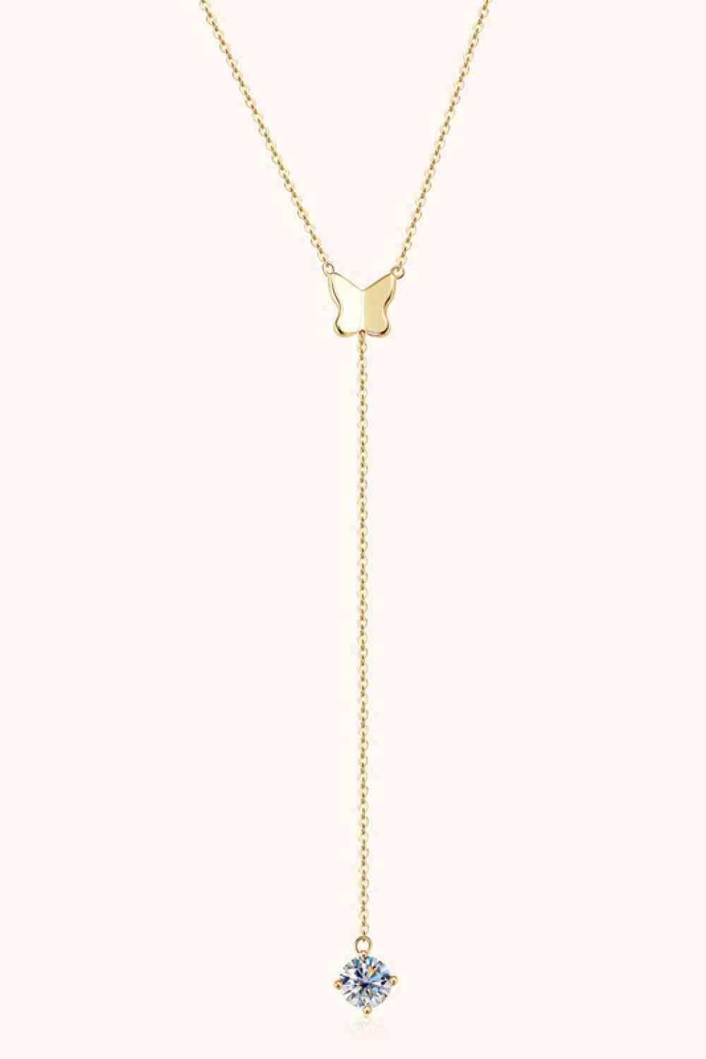 1 Carat Moissanite 925 Sterling Silver Necklace - Trendsi - Flyclothing LLC