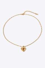 Heart Pendant Stainless Steel Necklace - Trendsi - Flyclothing LLC