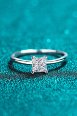 925 Sterling Silver Moissanite Solitaire Ring - Trendsi - Flyclothing LLC
