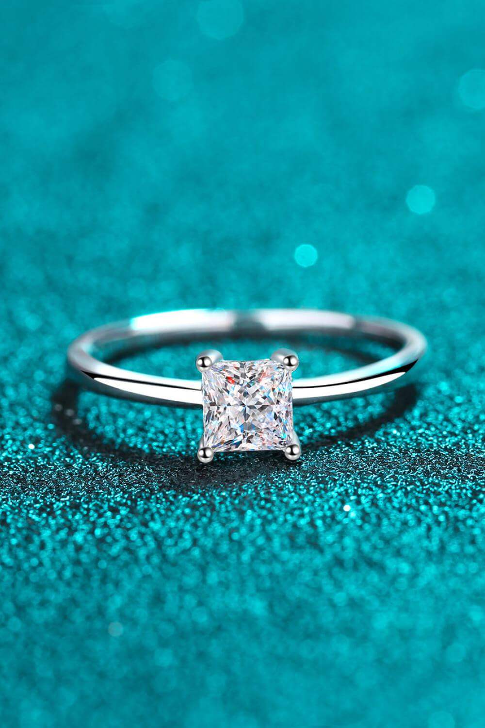 925 Sterling Silver Moissanite Solitaire Ring - Trendsi - Flyclothing LLC