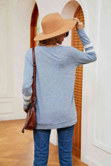 V-Neck Long Sleeve T-Shirt - Trendsi - Flyclothing LLC