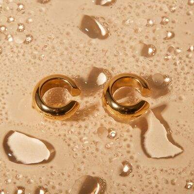 Stainless Steel Letter C Shape Clip On Earrings - Trendsi - Flyclothing LLC