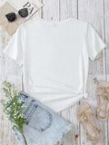 Heart Round Neck Short Sleeve T-Shirt - Trendsi