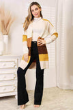 Woven Right Color Block Dropped Shoulder Cardigan - Trendsi - Flyclothing LLC