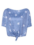 Star Print Short Sleeve T-Shirt - Trendsi - Flyclothing LLC
