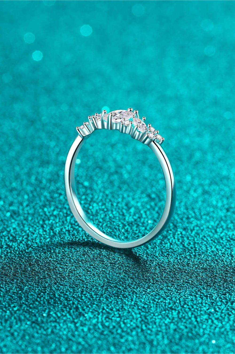 Moissanite Rhodium-Plated Ring - Trendsi - Flyclothing LLC