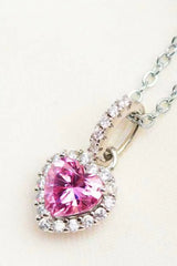 1 Carat Moissanite Heart Pendant Necklace - Trendsi - Flyclothing LLC