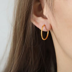 18K Gold-Plated Huggie Earrings - Trendsi