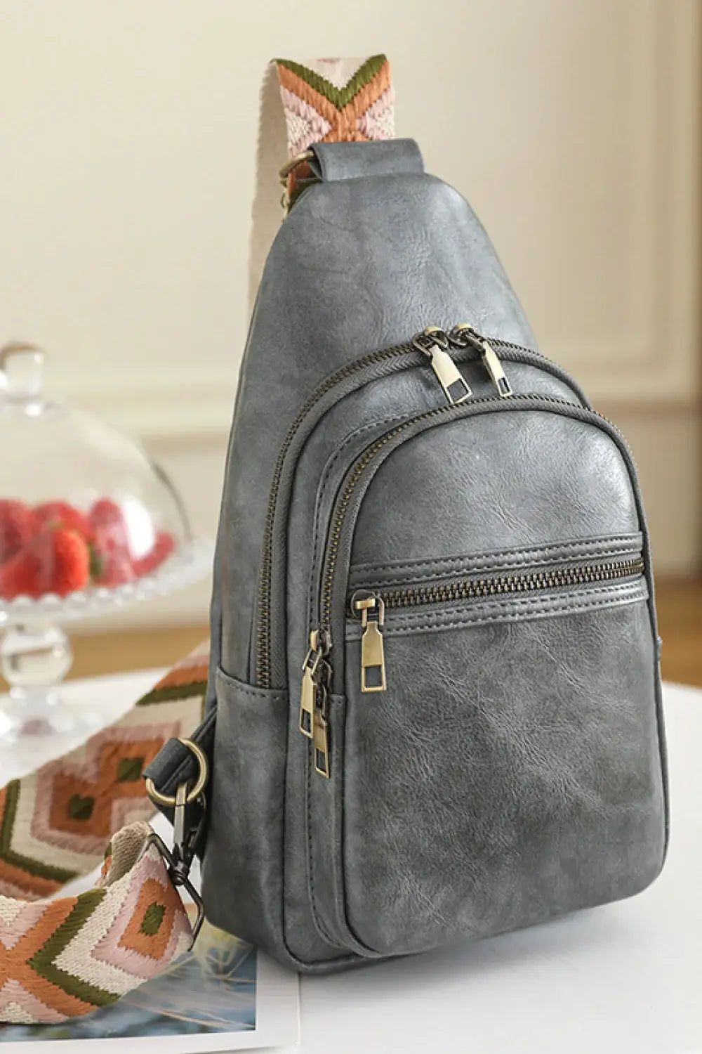 It's Your Time PU Leather Sling Bag - Trendsi - Flyclothing LLC