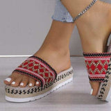 Geometric Weave Platform Sandals - Trendsi - Flyclothing LLC