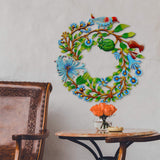 Blue Bird Door Wreath Haitian Metal Drum Wall Art - Haitian Artisans - Flyclothing LLC