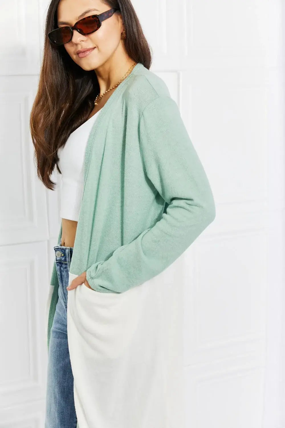 Culture Code Until You Came Color Block Duster Cardigan - Trendsi - Flyclothing LLC