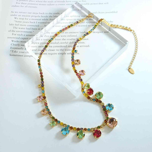 Crystal Copper Chain Necklace - Trendsi