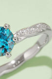 1 Carat Moissanite Contrast 925 Sterling Silver Ring - Trendsi - Flyclothing LLC