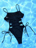 Cutout Lace-Up Spaghetti Strap One-Piece Swimsuit - Trendsi