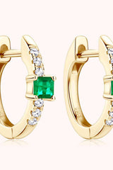 Lab-Grown Emerald Earrings - Trendsi - Flyclothing LLC