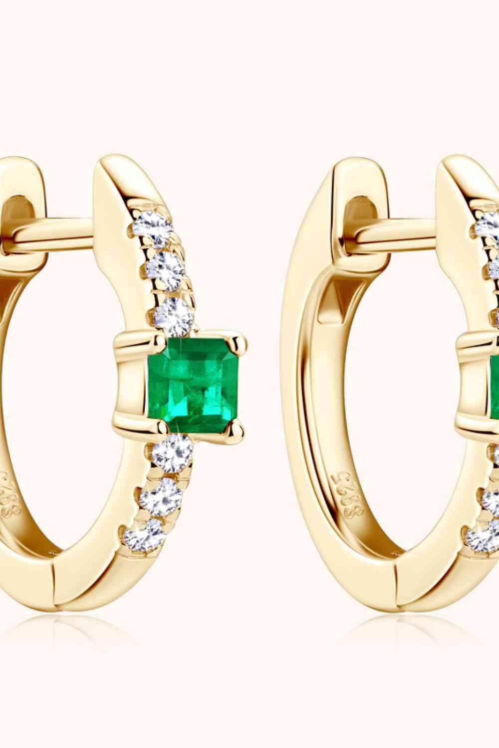 Lab-Grown Emerald Earrings - Trendsi - Flyclothing LLC