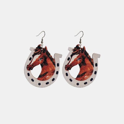 Iron Hook Wooden Earrings - Trendsi