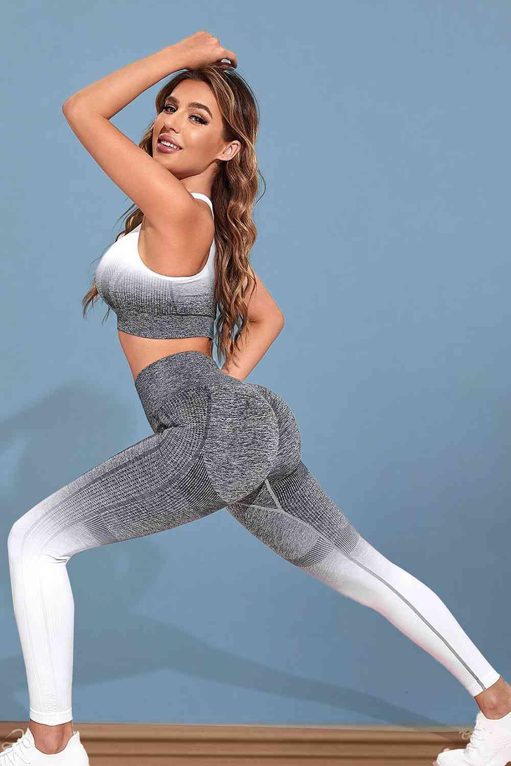 Gradient Sports Tank and Leggings Set - Trendsi