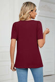Square Neck Puff Sleeve Tee Shirt - Trendsi - Flyclothing LLC