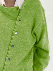 Dropped Shoulder Buttoned Cardigan - Trendsi