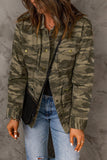 Camouflage Snap Down Jacket - Trendsi