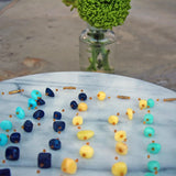 Floating Stone & Maasai Bead Necklace, Navy - Jedando - Flyclothing LLC