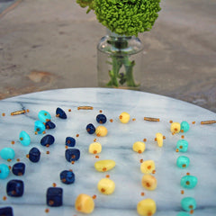 Floating Stone & Maasai Bead Necklace, Navy - Jedando