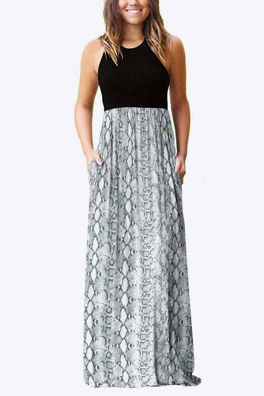 Empire Waist Sleeveless Dress with Pockets - Trendsi - Flyclothing LLC